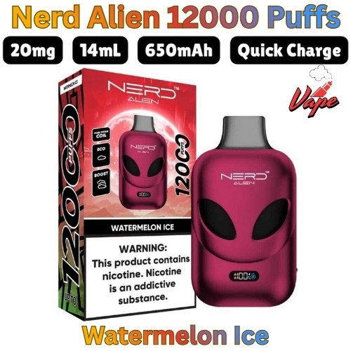 Nerd Alien 12000 Puffs Watermelon Ice