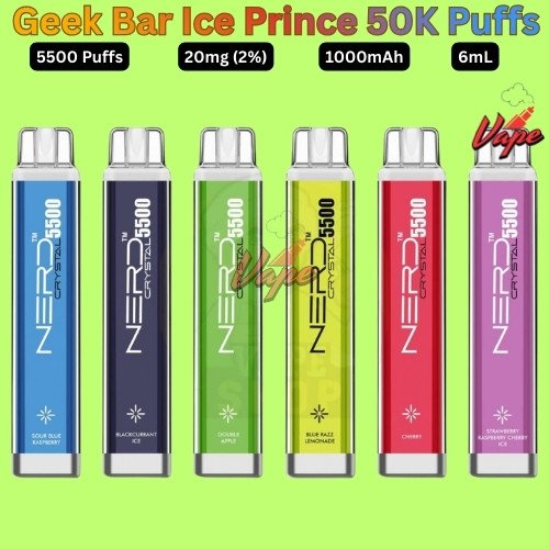 Nerd Crystal 5500 Puffs 2MG All Flavors