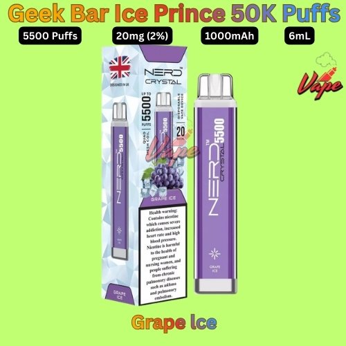Nerd Crystal 5500 Puffs 20MG Grape lce