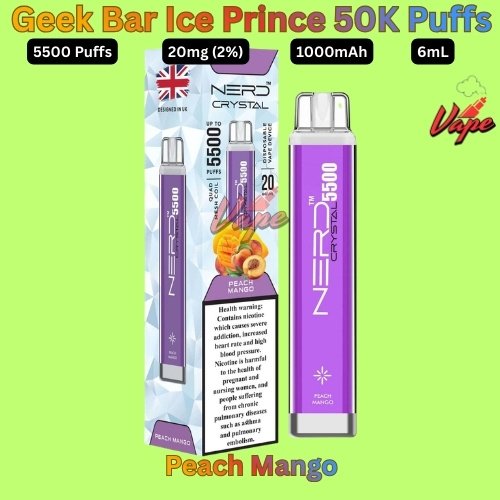 Nerd Crystal 5500 Puffs 20MG Peach Mango