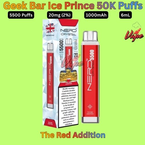 Nerd Crystal 5500 Puffs 20MG The Red Addition