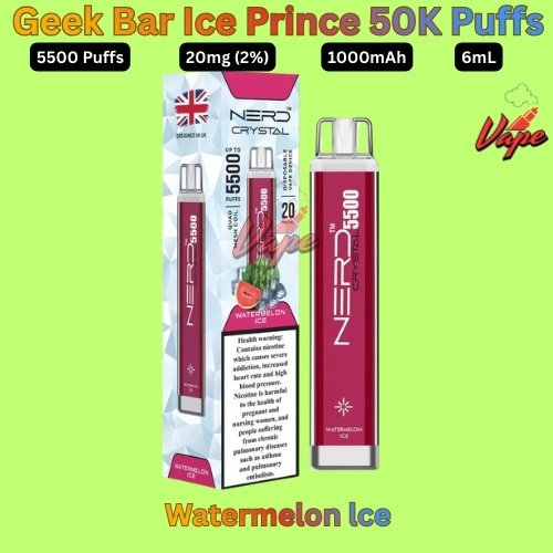 Nerd Crystal 5500 Puffs 20MG Watermelon lce