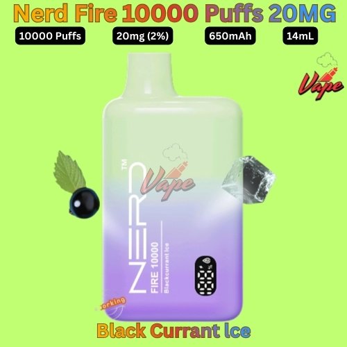 Nerd Fire 10000 Puffs 20MG Black Currant lce