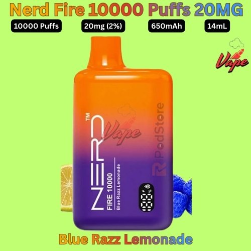 Nerd Fire 10000 Puffs 20MG Blue Razz Lemonade