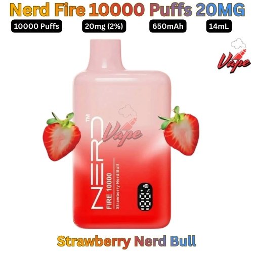 Nerd Fire 10000 Puffs 20MG Strawberry Nerd Bull