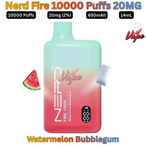 Nerd Fire 10000 Puffs 20MG Watermelon Bubblegum