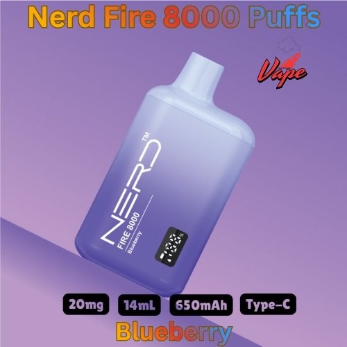 Nerd Fire 8000 Puffs Blueberry