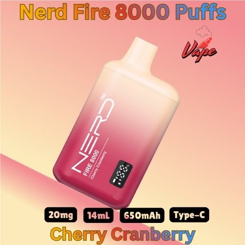 Nerd Fire 8000 Puffs Cherry Cranberry