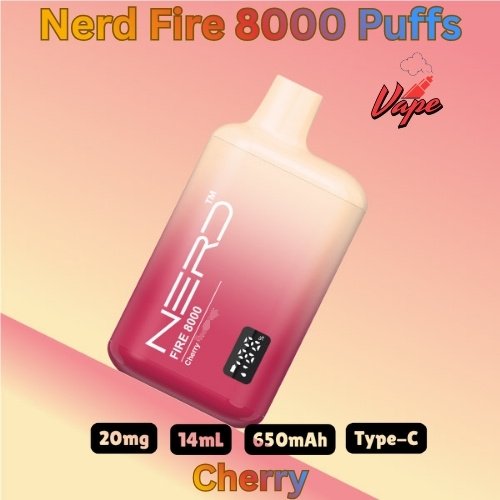 Nerd Fire 8000 Puffs Cherry