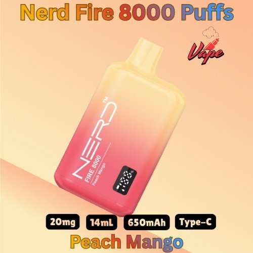 Nerd Fire 8000 Puffs Peach Mango