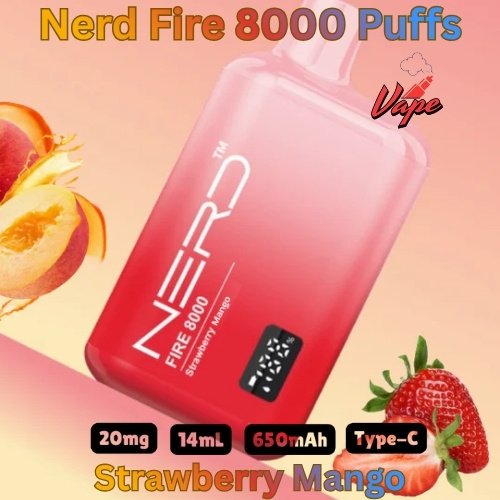 Nerd Fire 8000 Puffs Strawberry Mango