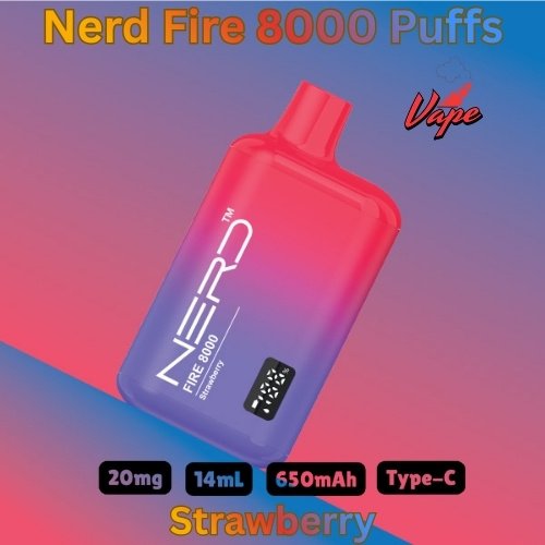 Nerd Fire 8000 Puffs Strawberry