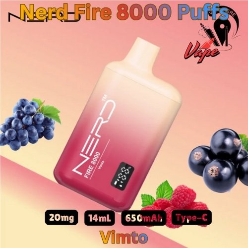 Nerd Fire 8000 Puffs Vimto