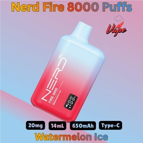 Nerd Fire 8000 Puffs Watermelon Ice