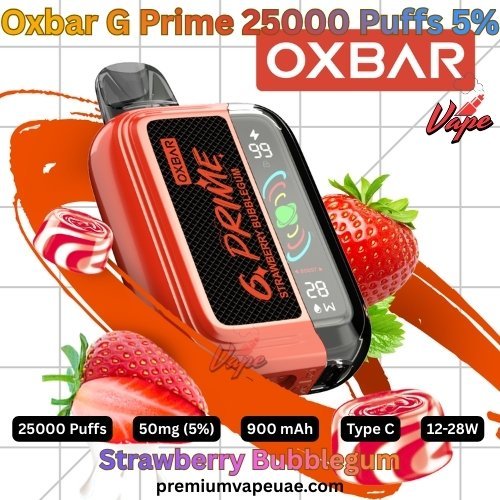 Oxbar G Prime 25000 Puffs 50MG Strawberry Bubblegum