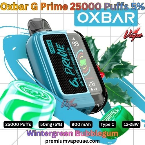 Oxbar G Prime 25000 Puffs 50MG Wintergreen Bubblegum