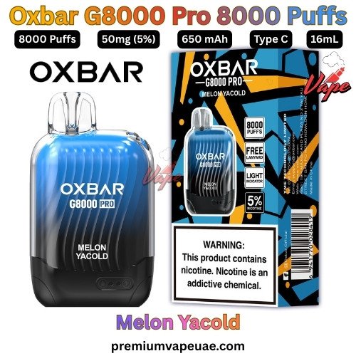 Oxbar G8000 Pro 8000 Puffs 50MG Melon Yacold