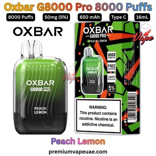 Oxbar G8000 Pro 8000 Puffs 50MG Peach Lemon