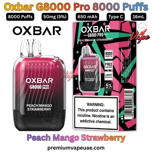 Oxbar G8000 Pro 8000 Puffs 50MG Peach Mango Strawberry
