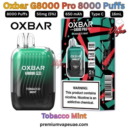 Oxbar G8000 Pro 8000 Puffs 50MG Tobacco Mint