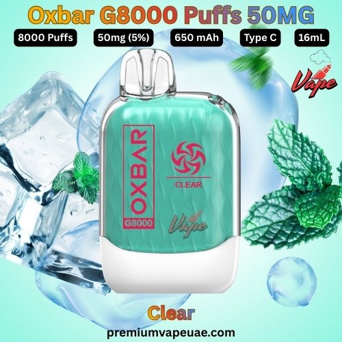 Oxbar G8000 Puffs 50MG Clear