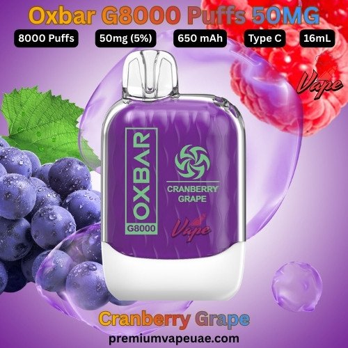 Oxbar G8000 Puffs 50MG Cranberry Grape