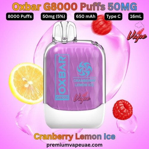 Oxbar G8000 Puffs 50MG Cranberry Lemon Ice
