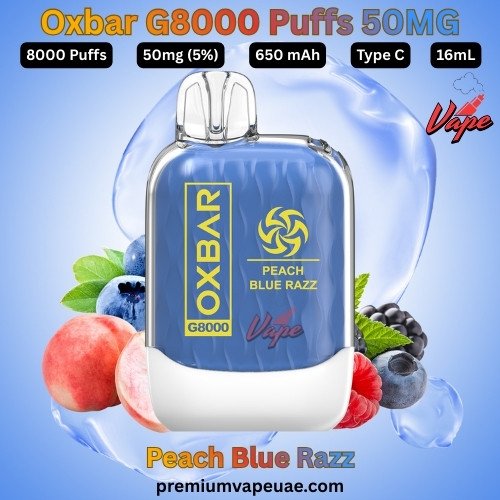 Oxbar G8000 Puffs 50MG Peach Blue Razz