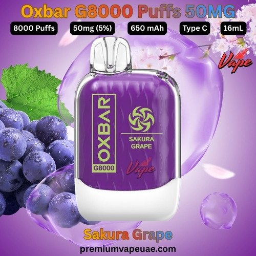 Oxbar G8000 Puffs 50MG Sakura Grape