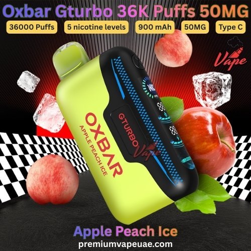 Oxbar Gturbo 36000 Puffs 50MG Apple Peach Ice