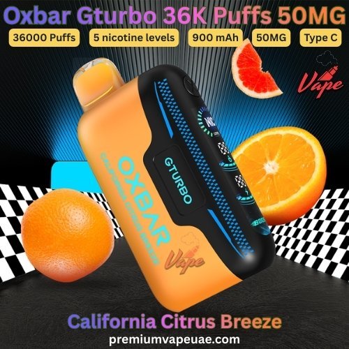 Oxbar Gturbo 36000 Puffs 50MG California Citrus Breeze