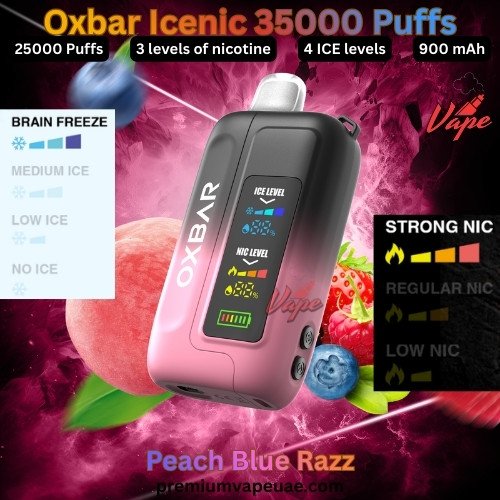 Oxbar Icenic 35000 Puffs Peach Blue Razz