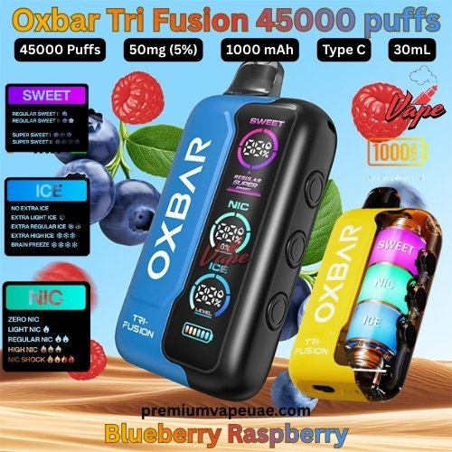Oxbar Tri Fusion 45000 Puffs 50MG Blueberry Raspberry