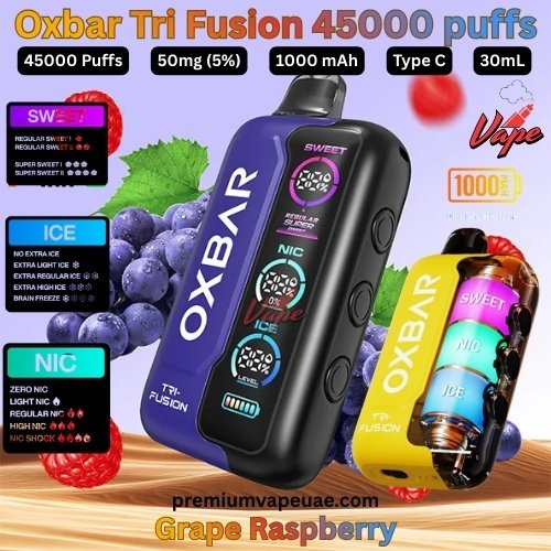 Oxbar Tri Fusion 45000 Puffs 50MG Grape Raspberry
