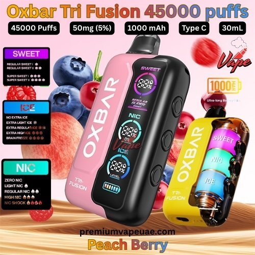 Oxbar Tri Fusion 45000 Puffs 50MG Peach Berry