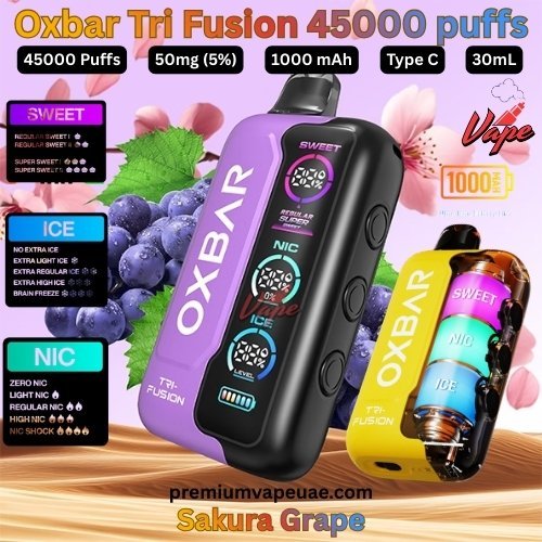 Oxbar Tri Fusion 45000 Puffs 50MG Sakura Grape