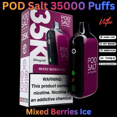 POD Salt 35000 Puffs 20mg and 50mg Mixed Berries Ice