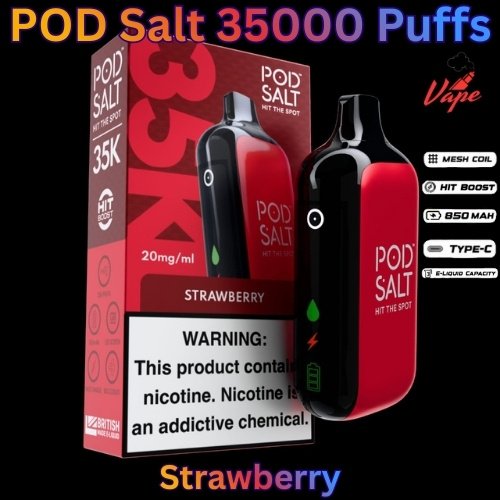 POD Salt 35000 Puffs 20mg and 50mg Strawberry