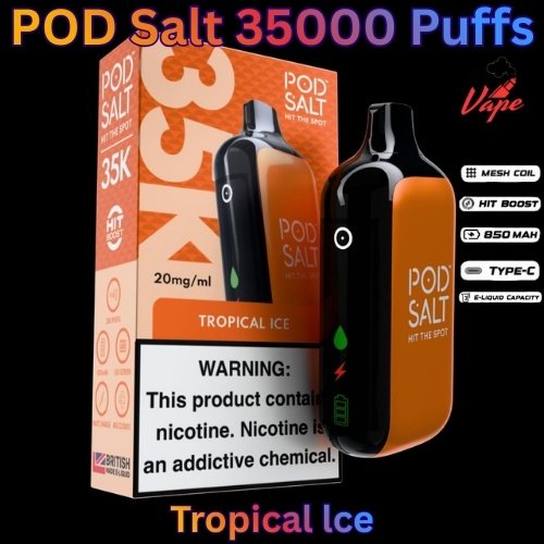 POD Salt 35000 Puffs 20mg and 50mg Tropical lce