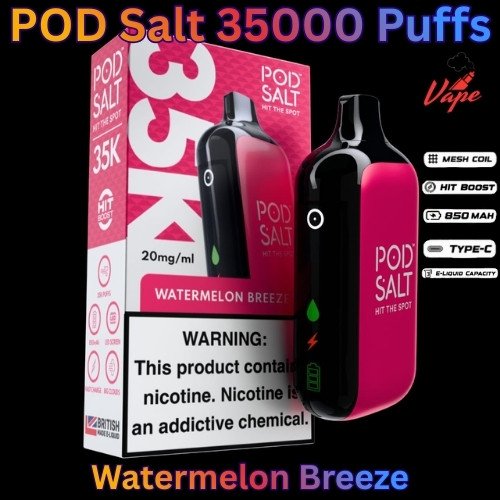 POD Salt 35000 Puffs 20mg and 50mg Watermelon Breeze
