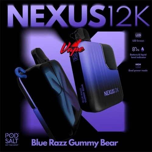 POD Salt Nexus 12000 Puffs Blue Razz Gummy Bear