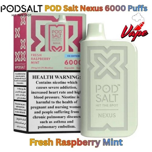 POD Salt Nexus 6000 Puffs Fresh Raspberry Mint