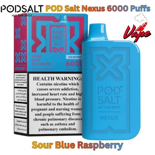 POD Salt Nexus 6000 Puffs Sour Blue Raspberry
