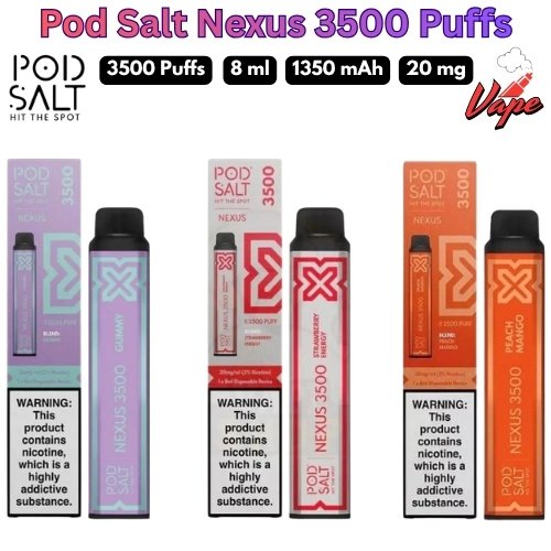 Pod Salt Nexus 3500 Puffs 20MG All Flavors in Dubai
