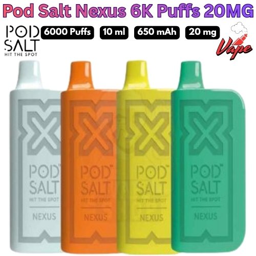 Pod Salt Nexus 6000 Puffs 20MG All Flavors in Dubai