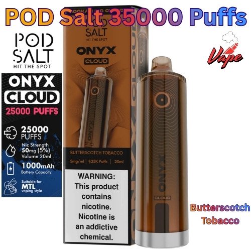 Pod Salt Onyx Cloud 25000 Puffs Butterscotch Tobacco
