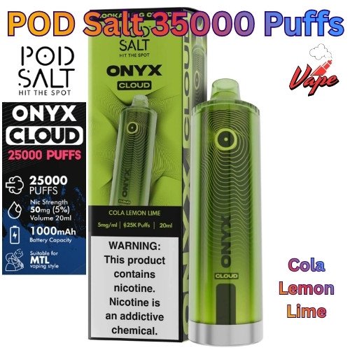 Pod Salt Onyx Cloud 25000 Puffs Cola Lemon Lime