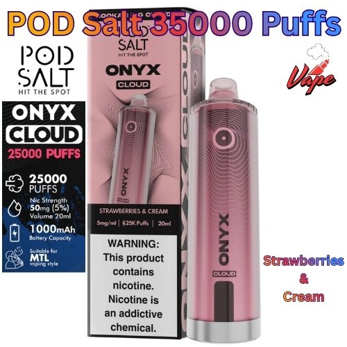 Pod Salt Onyx Cloud 25000 Puffs Strawberries & Cream