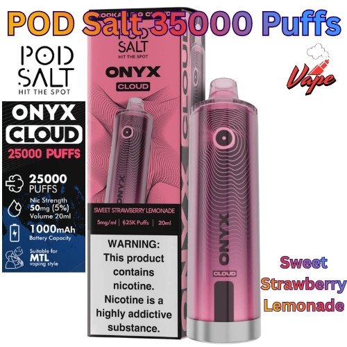 Pod Salt Onyx Cloud 25000 Puffs Sweet Strawberry Lemonade