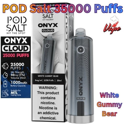 Pod Salt Onyx Cloud 25000 Puffs White Gummy Bear